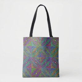Bolsa Tote design neon multicolorido abstrato