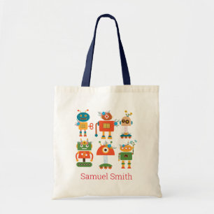 Bolsa Tote design para crianças de robôs lindos