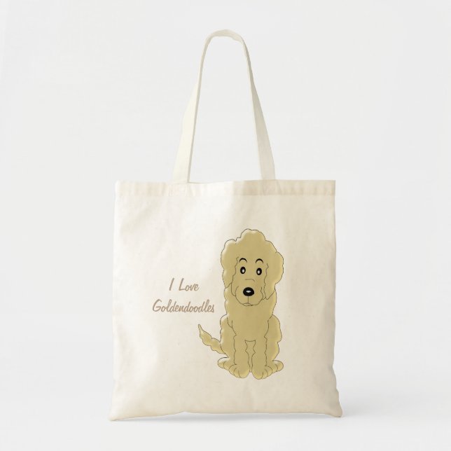 Bolsa Tote Design personalizado do cão de Goldendoodle (Frente)