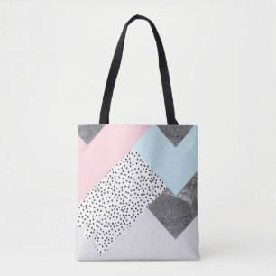 Bolsa Tote Design pontilhado de Geomtric mármore Pastel
