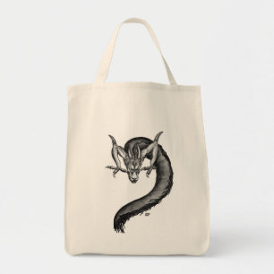 Bolsa Tote Design preto e branco do dragão