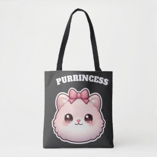 Bolsa Tote Design Princesa Fofa Arco de Gatinho Rosa
