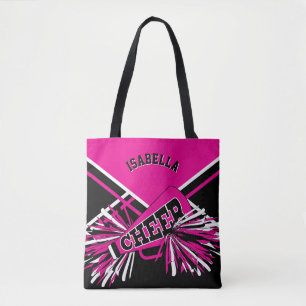 Bolsa Tote Design quente do rosa, o preto & o branco do