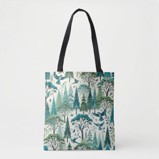 Bolsa Tote Design sem costura inspirada na natureza (Frente)