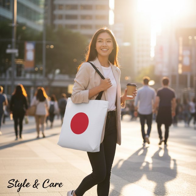 Bolsa Tote Design Simples da Bandeira do Japão Casual (Simple Japan Flag Design Casual Tote Bag)