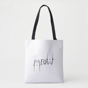 Bolsa Tote design único amante de gatos miau