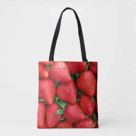 Bolsa Tote Design vermelho do teste padrão das morangos