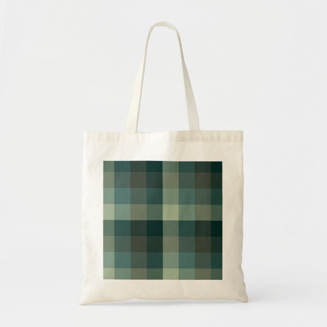 Bolsa Tote Design Xadrez Gingham Verde  (Frente)