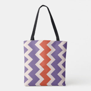 Bolsa Tote Design zigzag Chevron em cores naturais
