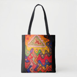 BOLSA TOTE DESIGNER IMPRESSIONISTA DE ARTE AFRICANA ABINAL