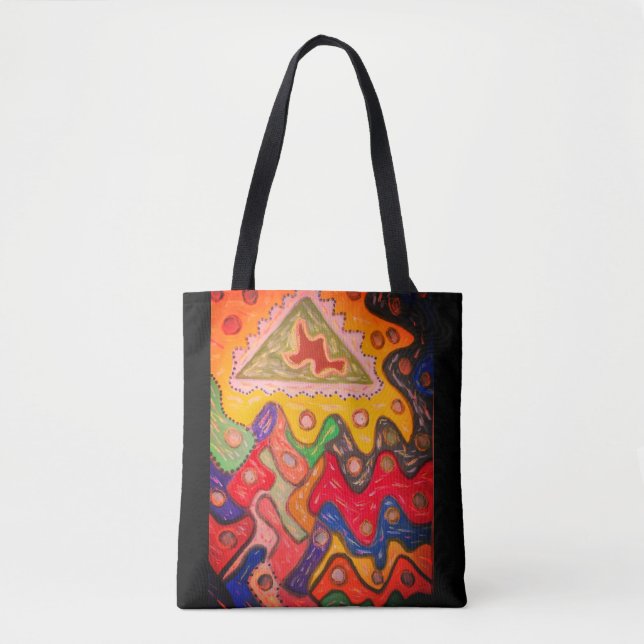 BOLSA TOTE DESIGNER IMPRESSIONISTA DE ARTE AFRICANA ABINAL (Frente)
