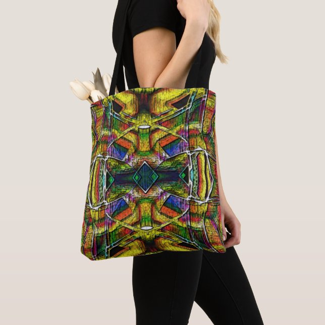 Bolsa Tote designs abstrato tribais, gravadas (Close Up)