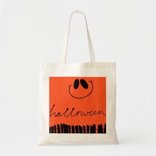 Bolsa Tote Designs de Halloween em laranja (Frente)
