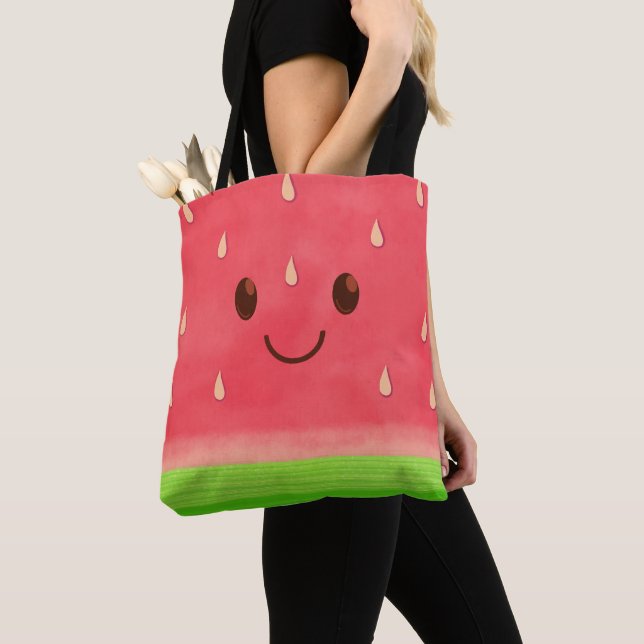 Bolsa Tote Designs de Sorriso de Melancia Cura (Close Up)