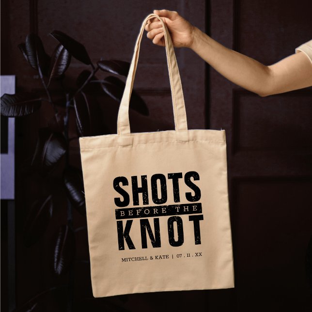 Bolsa Tote Despedida de Solteira da Noiva de Shots Before the (Shots Before the Knot Bachelorette Party Tote Bag
)