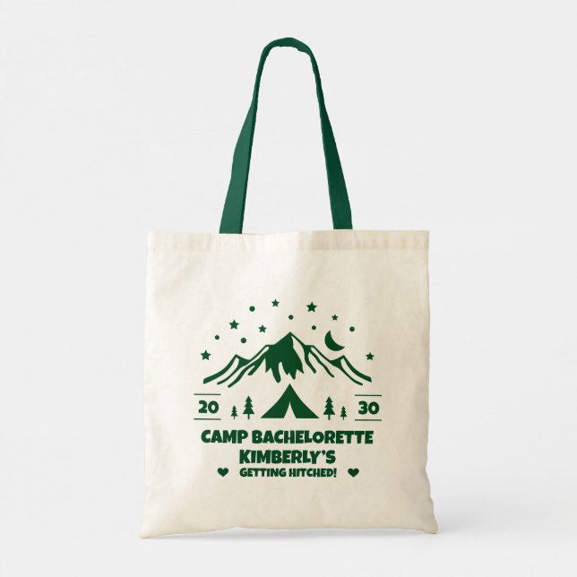 Bolsa Tote Despedida de Solteira em Acampamento Verde  (Verso)