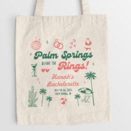 Bolsa Tote Despedida de Solteira Retro Verde e Rosa em Palm S