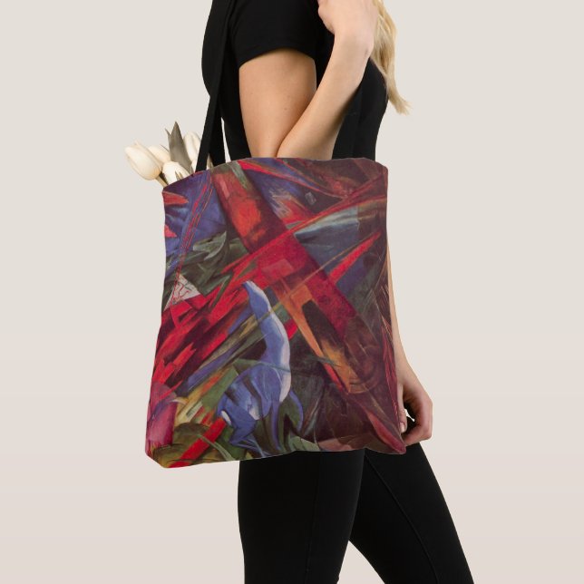 Bolsa Tote Destinos Animais de Franz Marc, Arte Cubista Antig (Close Up)