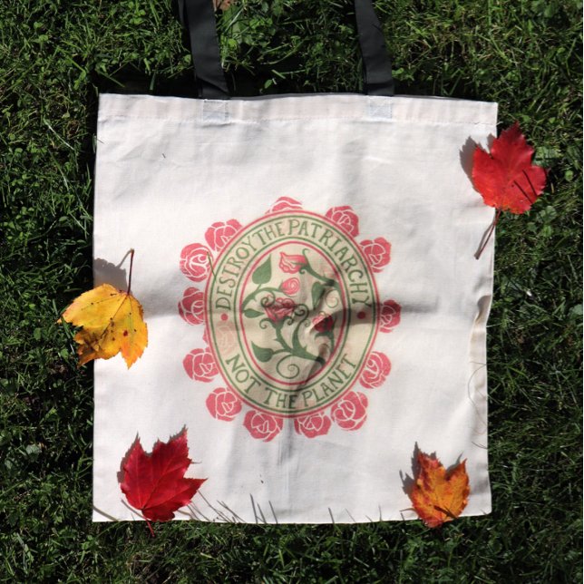 Bolsa Tote Destrua o patriarcado e não o planeta Feminista (Criador carregado)