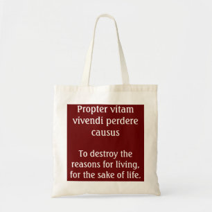 Bolsa Tote Destruir as razões de vida - citação de Juvenal