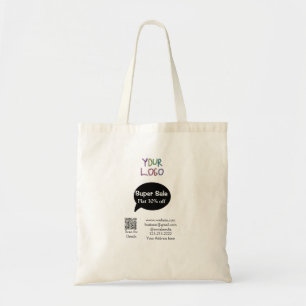 Bolsa Tote detalhes do código QR de verificação de desconto c