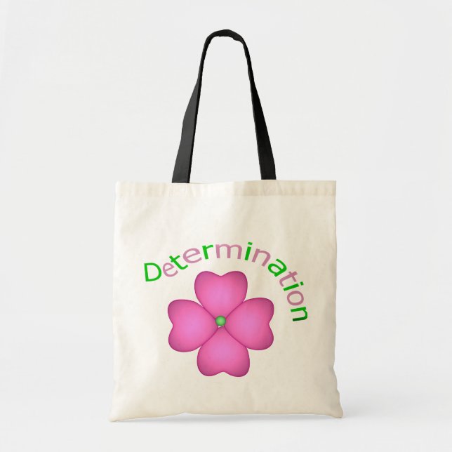 Bolsa Tote Determinação inspirada da flor (Frente)