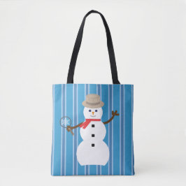 Bolsa Tote Detetive Blue Snowman, divertido e Rico