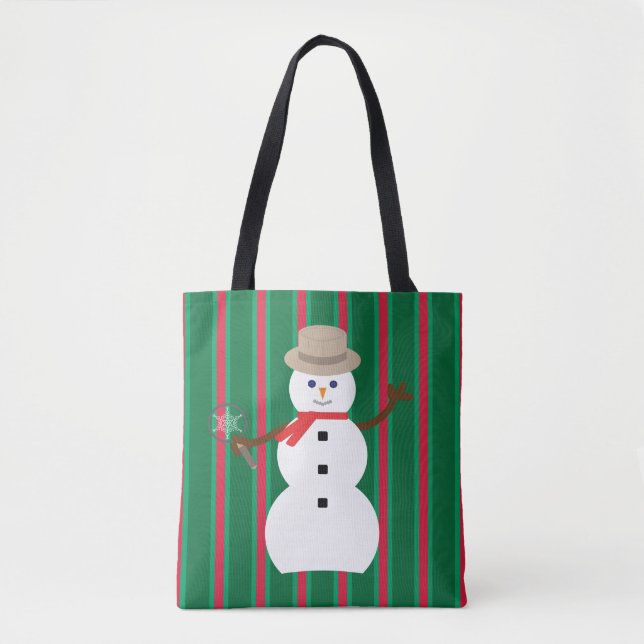 Bolsa Tote Detetive Snowman de Natal divertido e Rico (Frente)