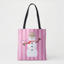 Bolsa Tote Detetive Snowman Rosa Rico e Divertido