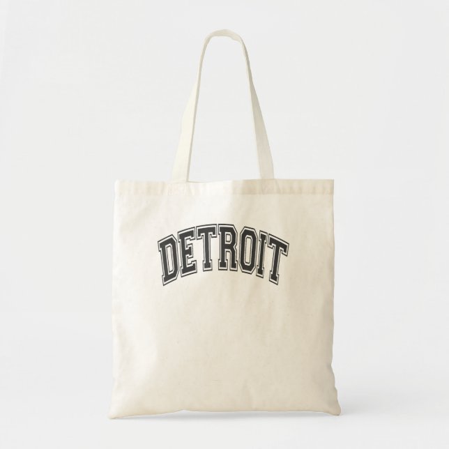 Bolsa Tote Detroit Arranque Texto Estilo Preto com Impressão  (Frente)