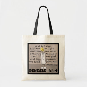 Bolsa Tote Deus Criou Caráter Luz-Gênesis-Velas