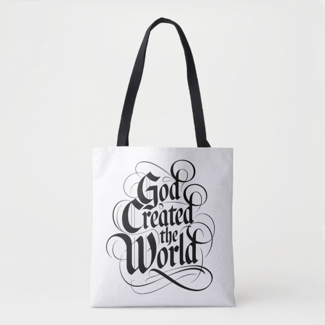 Bolsa Tote Deus Criou o mundo (Frente)