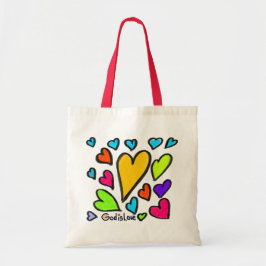 Bolsa Tote Deus é Amor com Corações