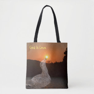 Bolsa Tote Deus é amor sunset