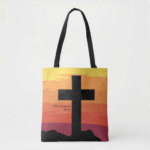Bolsa Tote Deus Está No Controle. Jesus, Cruz, Bíblia, Religi