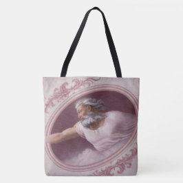 Bolsa Tote Deus Pai Moldura Clássica Renascença Rosa