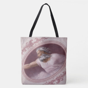 Bolsa Tote Deus Pai Moldura Clássica Renascença Rosa