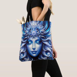 Bolsa Tote Deusa Celestial Cabeça Azul Janeiro -