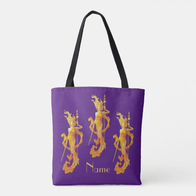 Bolsa Tote Deusa do Guerreiro do ouro Thunder_Cove (Verso)