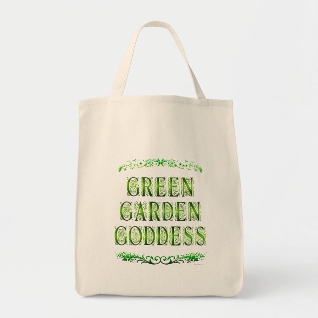 Bolsa Tote Deusa do Jardim Verde Dizendo Saco de Tote (Frente)