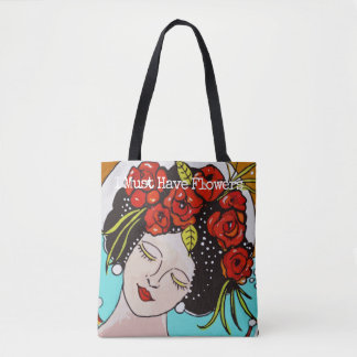 Bolsa Tote Deusa Flor, Eu Devo Ter Flores