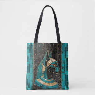 Bolsa Tote Deusa Gato Egípcia Bastet - Arte Mosaica