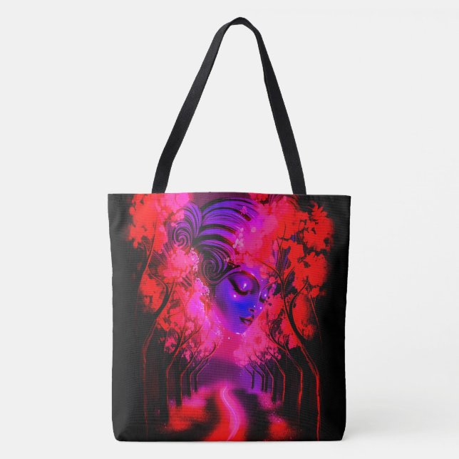 Bolsa Tote Deusa Neon na Floresta Encantada (Frente)