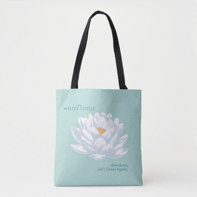 Bolsa Tote Devagar, Ain Times Square - O Lotus Branco (Frente)
