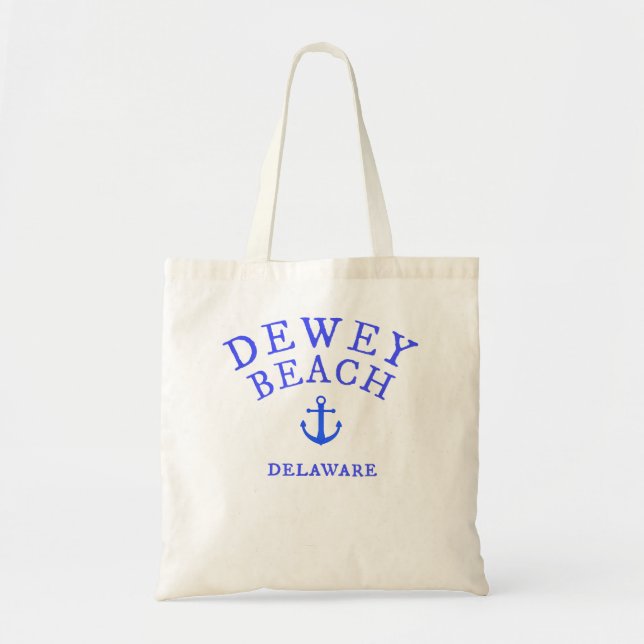 Bolsa Tote Dewey Beach, Delaware Sea Town Tee, Náutica (Frente)