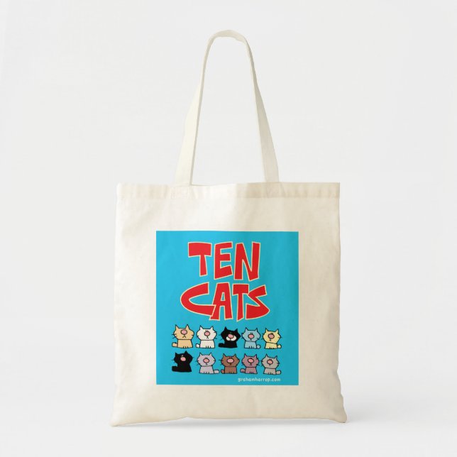 Bolsa Tote Dez gatos - tudo junto agora! (Frente)
