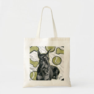 Bolsa Tote Dia 6 de Inktober 2018 - sonhos bonito do Doberman