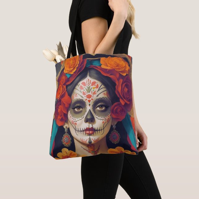 Bolsa Tote Dia Da Catrina Dos Mortos 1 (Close Up)
