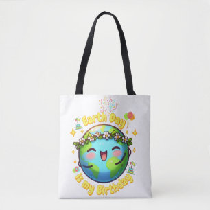 Bolsa Tote Dia da Terra é o meu Nascer de aniversário no dia