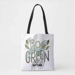 Bolsa Tote Dia da Terra, fique verde, arte simples costume el